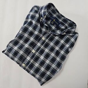 Boy's Ralph Lauren Button Down Long Sleeve Dress Shirt - Blue Plaid - M - NWOT